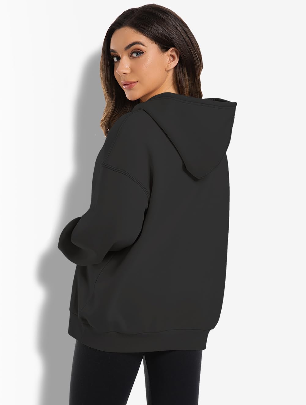 XFIFM 2 Pack Womens Oversized Hoodies Sweatshirts Fleece Hooded Pullover Tops Sweaters Casual Comfy Fall Fashion Heather Grey/Black