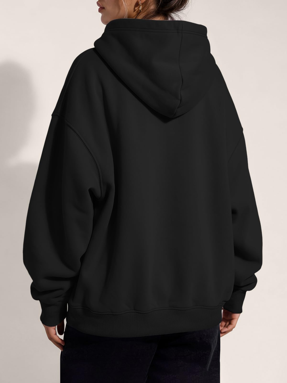 Trendy Queen Women Oversized Hoodies Fall Outfits Black M