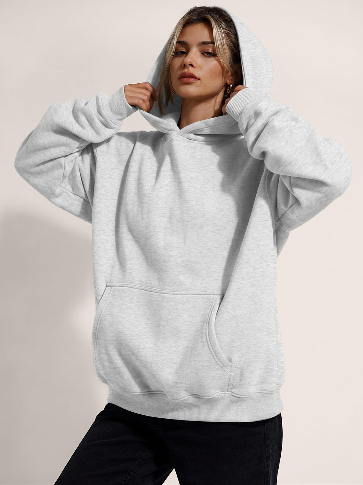 Trendy Queen Women Oversized Hoodies Fall Outfits Grey M