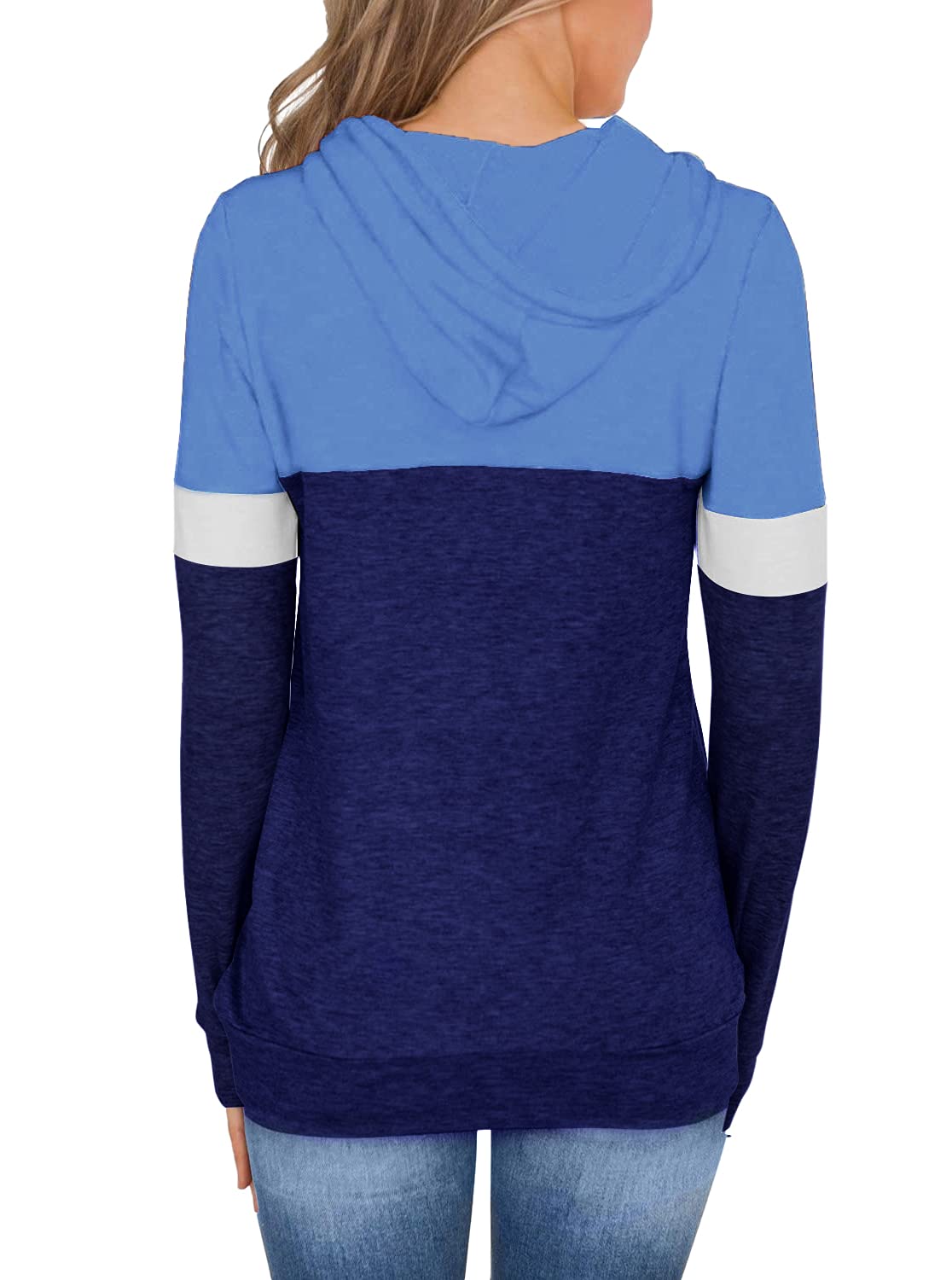 MixShe Hoodies for Women Fall Clothes Womens Blouses Anthropologie Outfits Cashmere Sweaters Skyblue Large