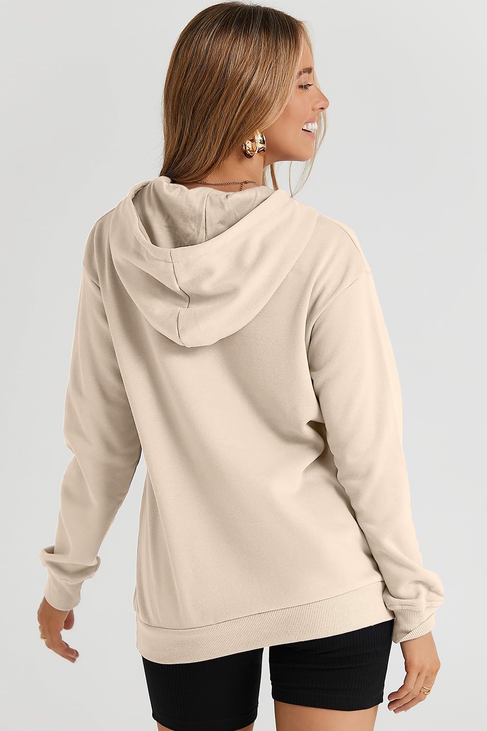 SHEWIN Womens Hoodies Casual Long Sleeve Solid Lightweight Hoodie Pullover Tops Soft Loose Hooded Sweatshirt Fall Clothes for Women 2026,US 4-6(S),Apricot