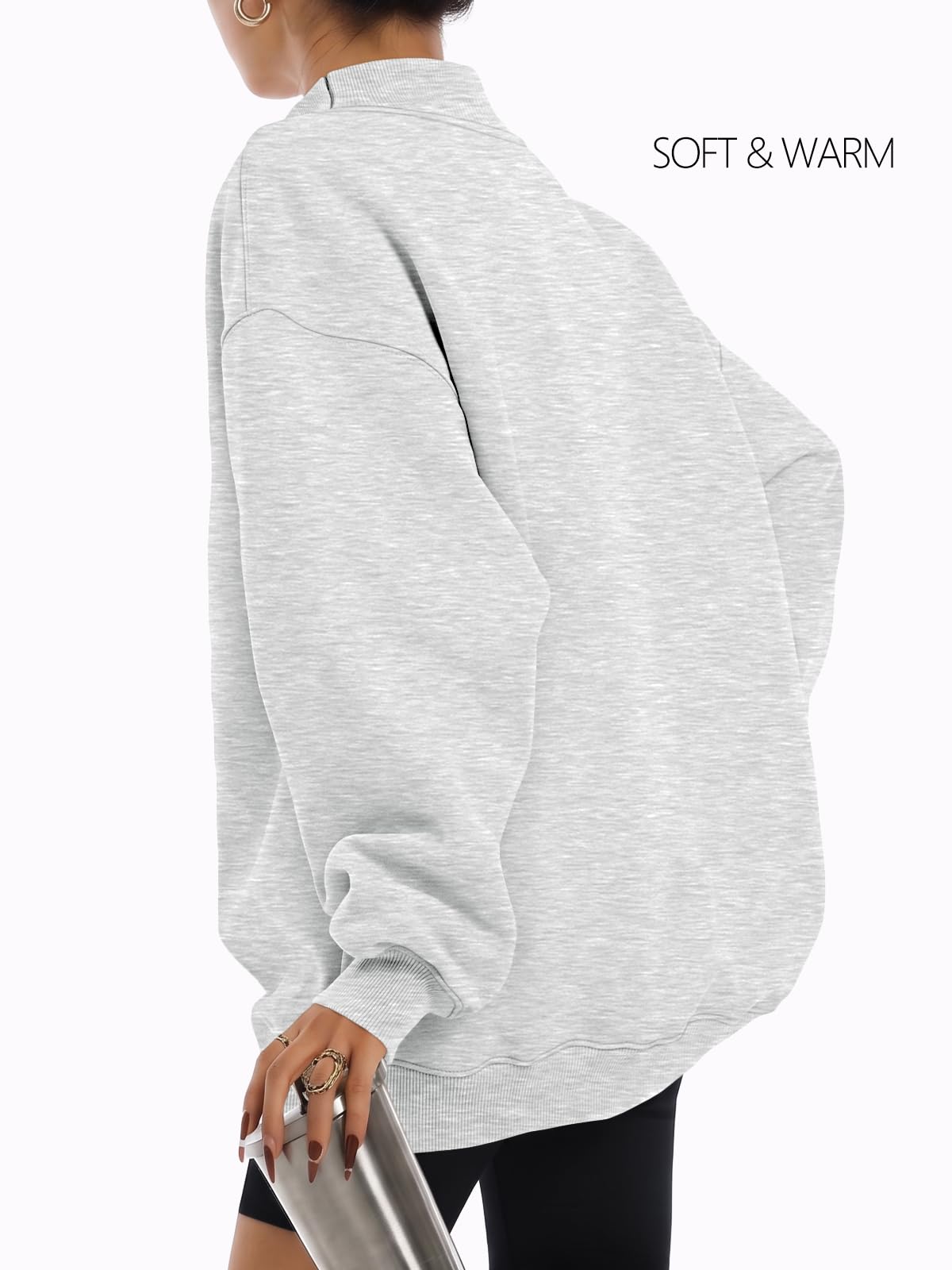 Trendy Queen Womens Mock Neck Sweatshirts Oversized Pullover Fall Outfits