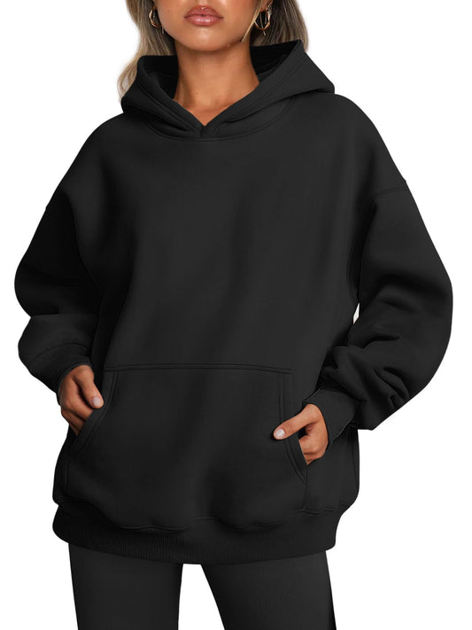 Trendy Queen Women Oversized Hoodies Fall Outfits Black M