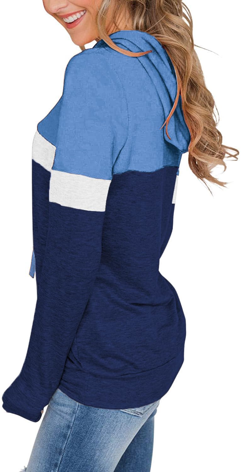 MixShe Hoodies for Women Fall Clothes Womens Blouses Anthropologie Outfits Cashmere Sweaters Skyblue Large