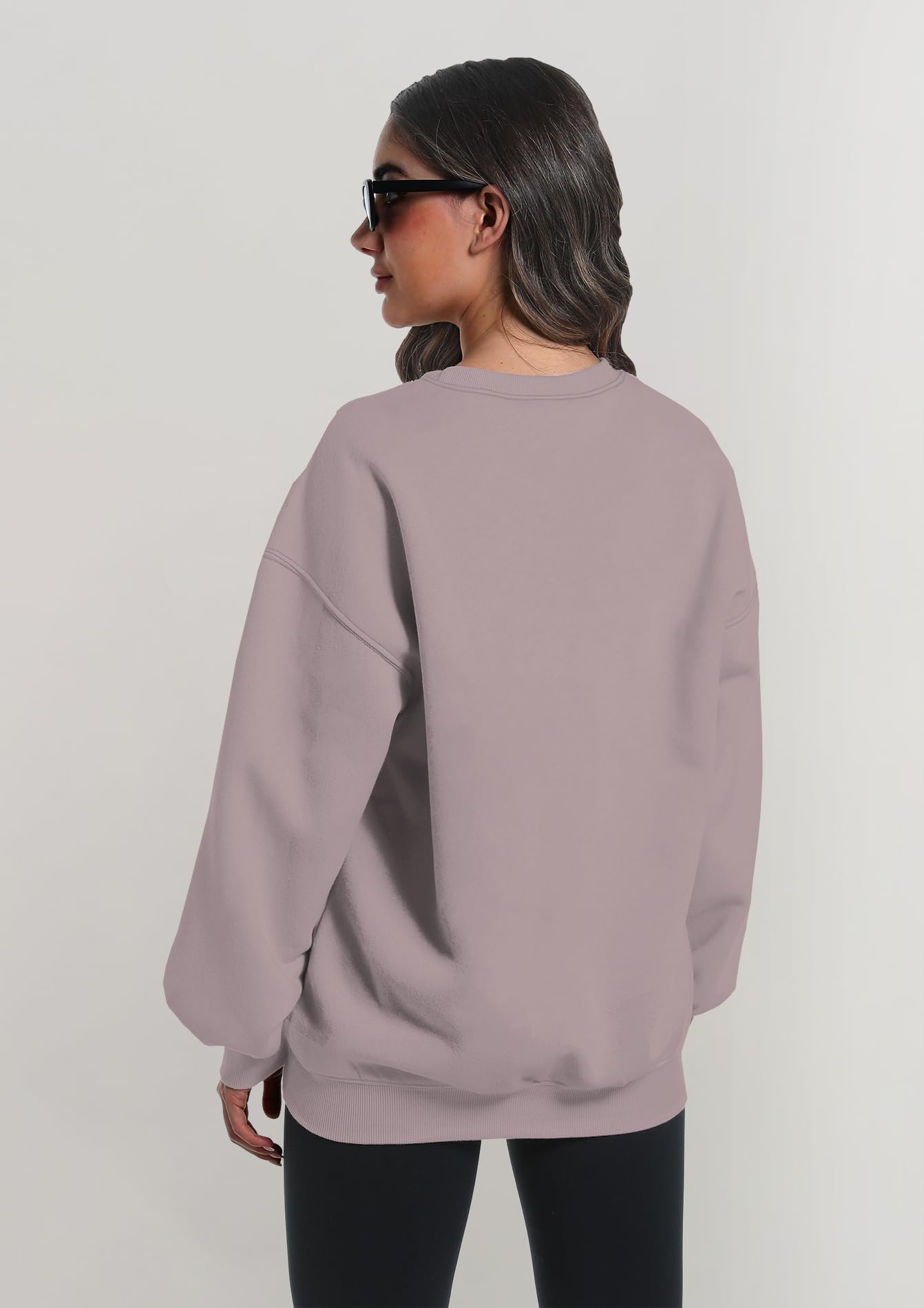 XFIFM 2 Pack Womens Oversized Sweatshirts Hoodies Long Sleeve Tops Fall Winter Clothes Crewneck Cozy Outfits Pullover Grey/Brown