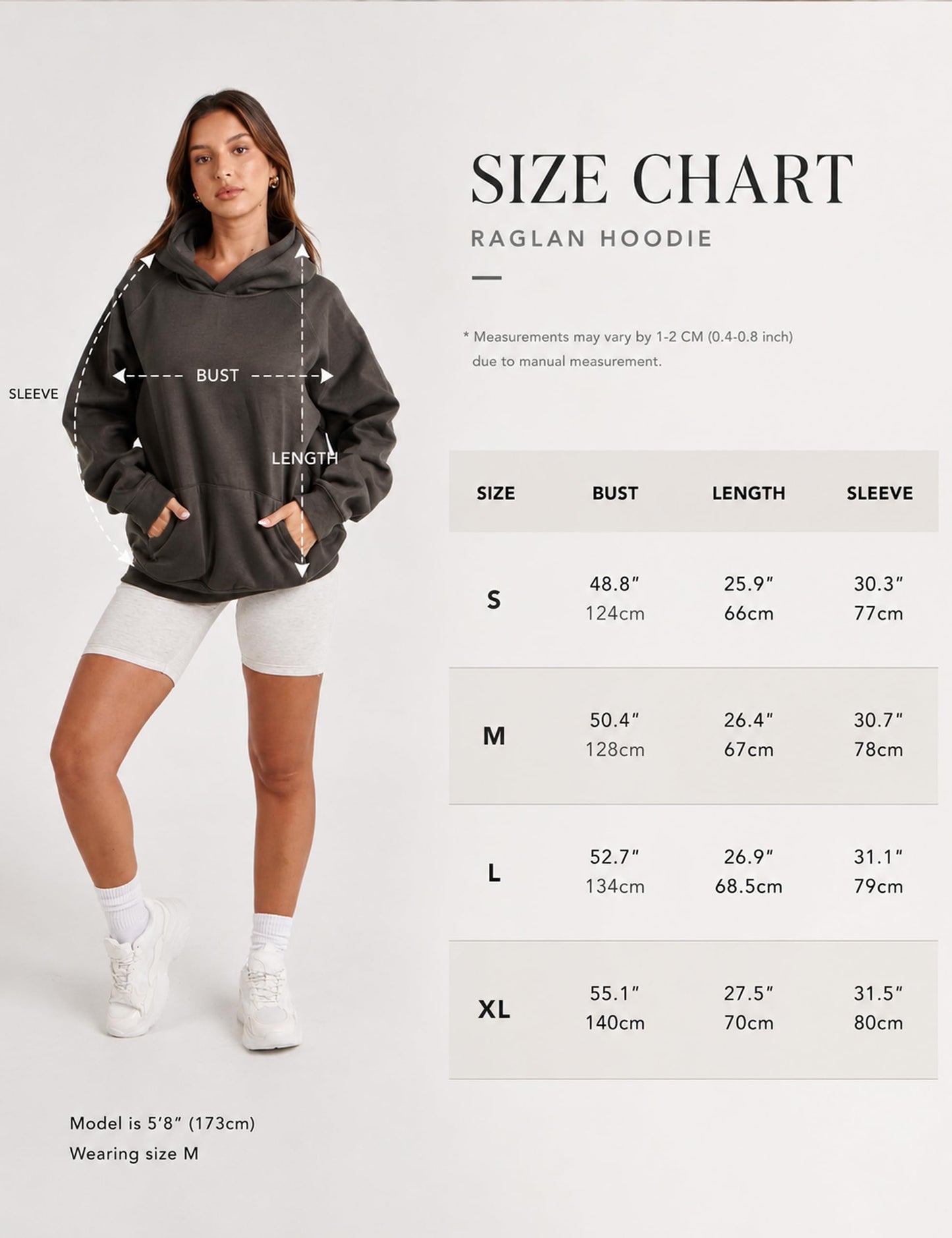 Lauweion Women Solid Basic Fleece Letter Loose Hoodie Sweatshirt Long Sleeve Kangaroo Pocket Drop Shoulder Pullovers Top Dark Grey