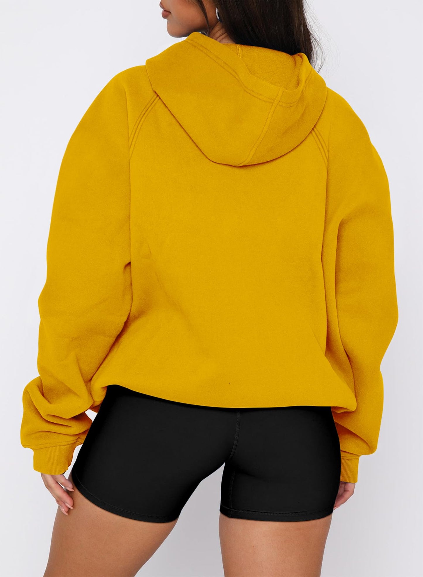 onlypuff Women Cute Hooded Sweatshirts Solid Long Sleeve Basic Fashion Baggy Boyfriend Hoodies Ginger S