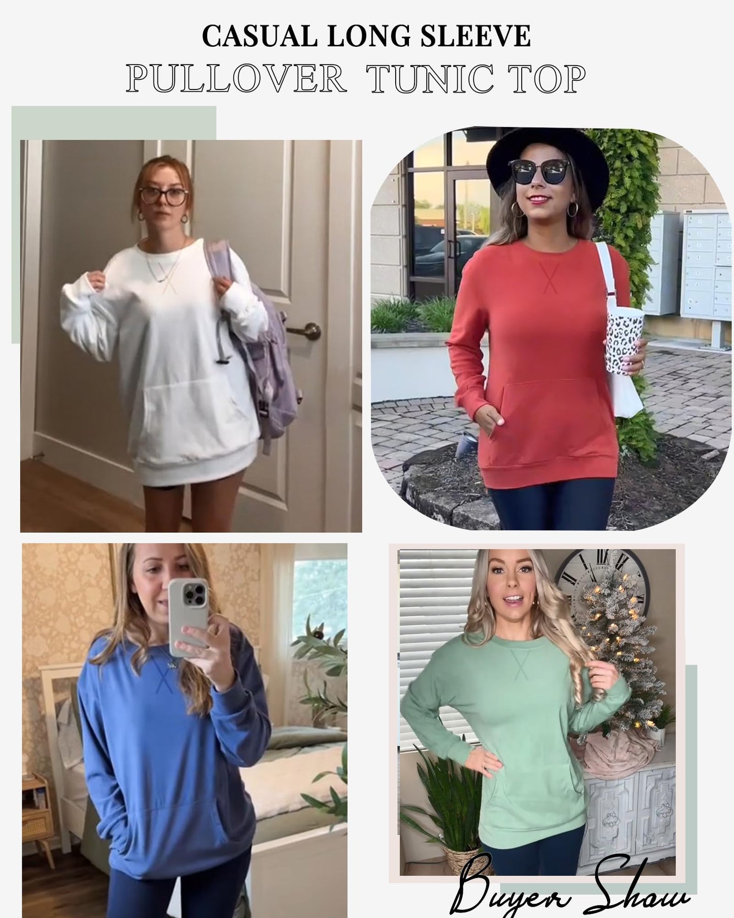 AUSELILY Women Pink Sweatshirt Crewneck Oversized Long Sleeve Pullover Top