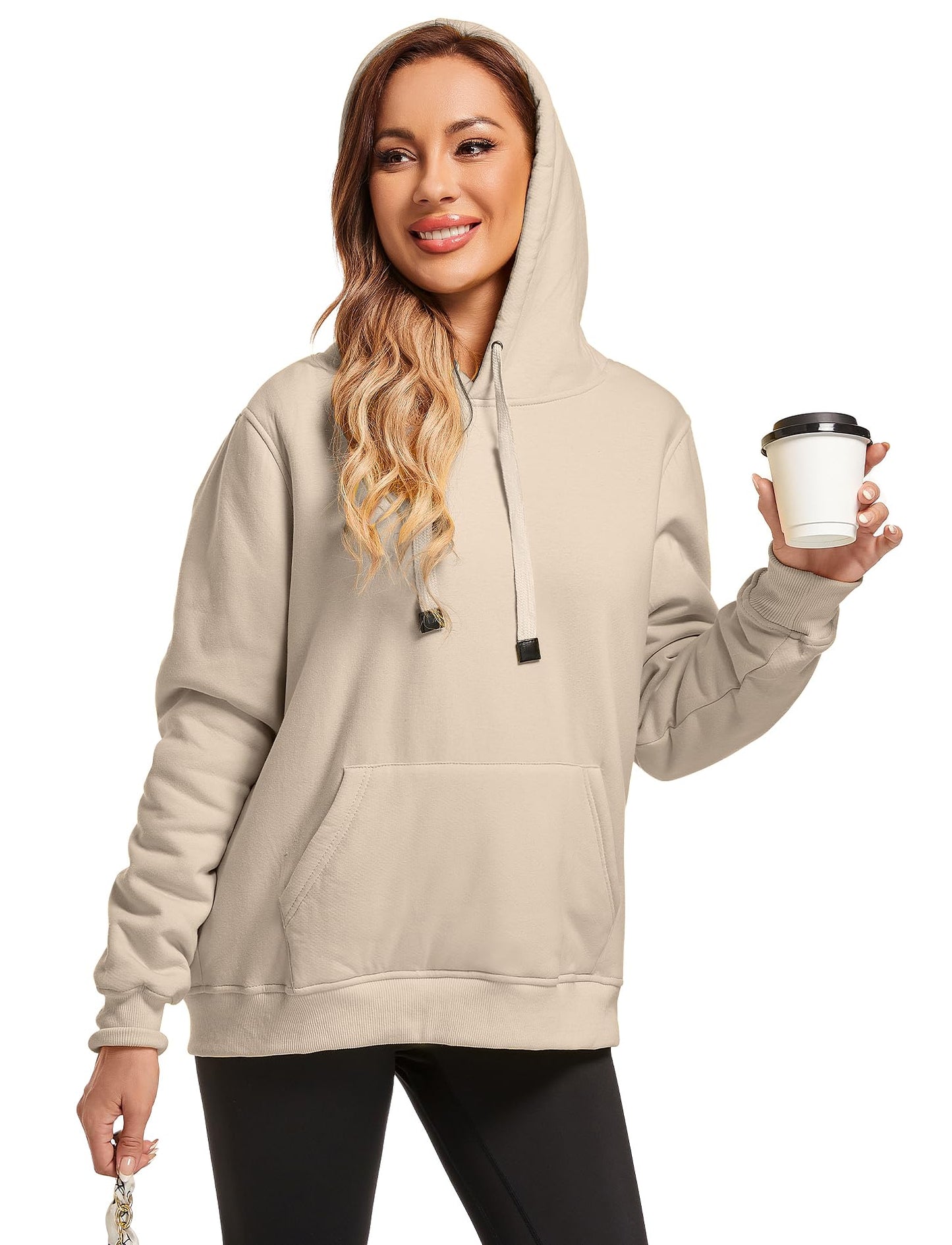 Gesean Women's Sherpa Cotton Pullover Sweatshirt Fleece Hoodie Grey XL