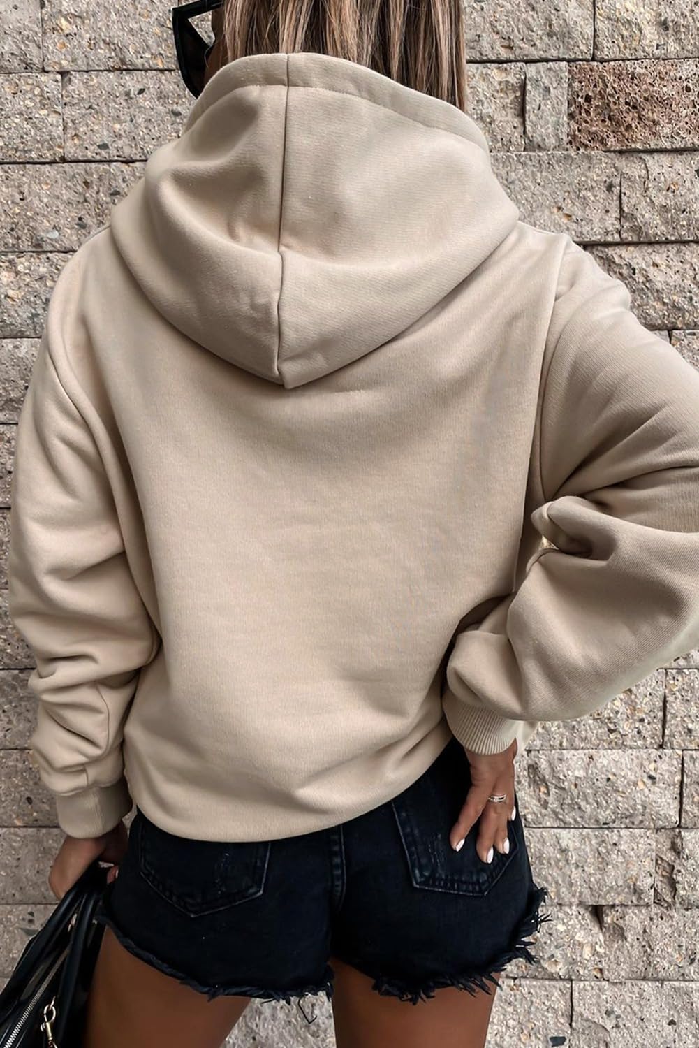 SHEWIN Womens Hoodies Casual Long Sleeve Solid Lightweight Hoodie Pullover Tops Soft Loose Hooded Sweatshirt Fall Clothes for Women 2026,US 4-6(S),Apricot