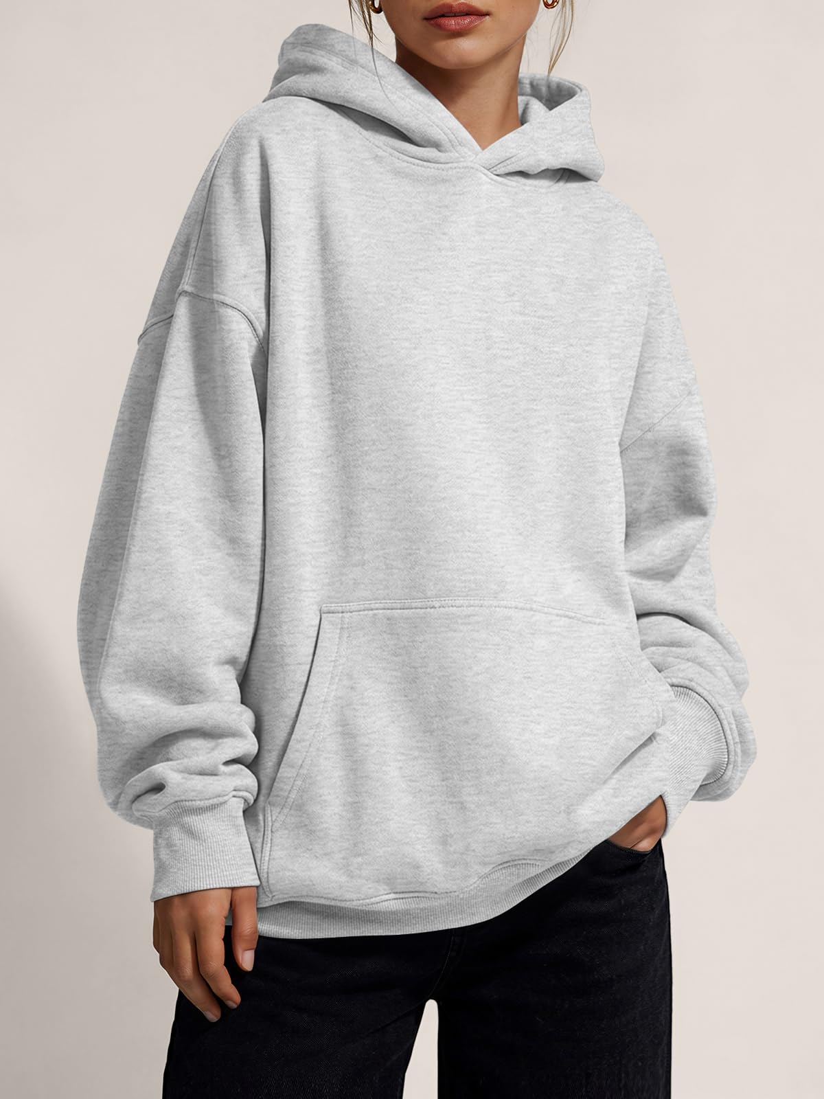 Trendy Queen Women Oversized Hoodies Fall Outfits Grey M