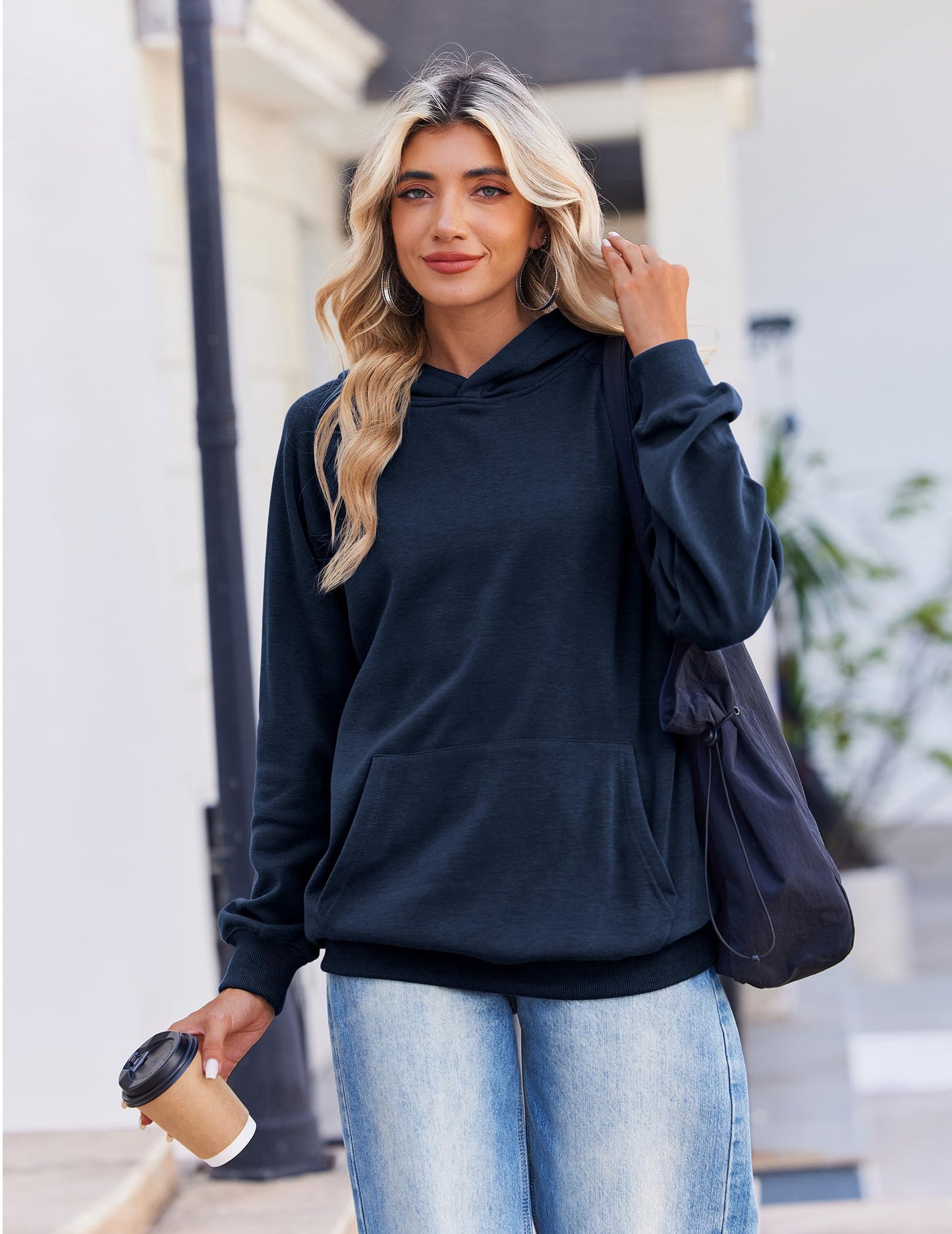 Zeagoo Women's Long Sleeve Soft Hoodies Fleece Preppy Sweatshirt Pullover