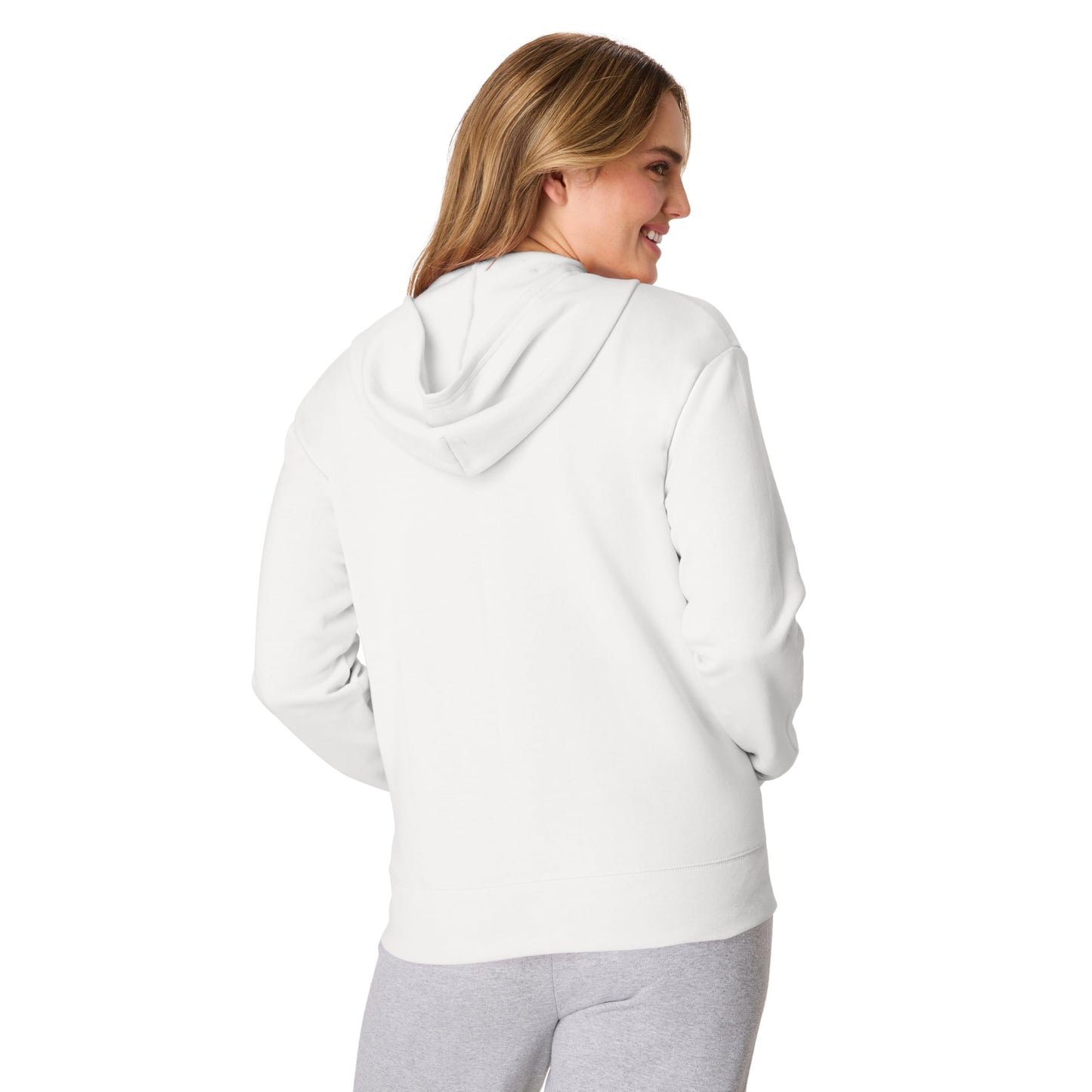 Hanes Women's EcoSmart Full-Zip Hoodie Sweatshirt, White, Small