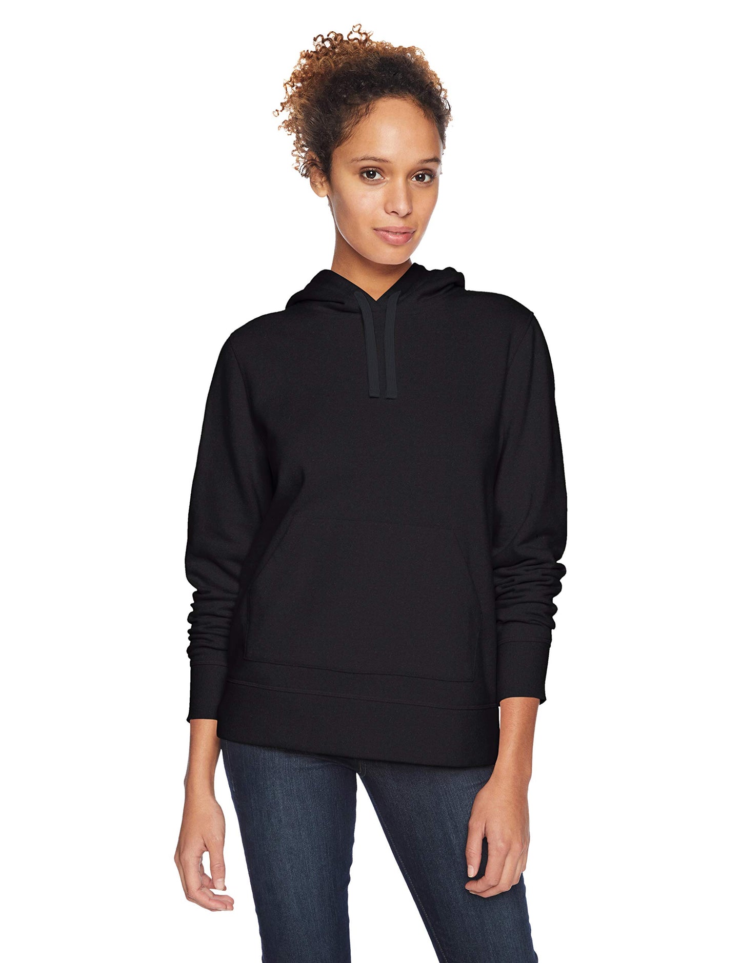 Amazon Essentials Women's French Terry Pullover Hoodie Sweater, -black, Medium