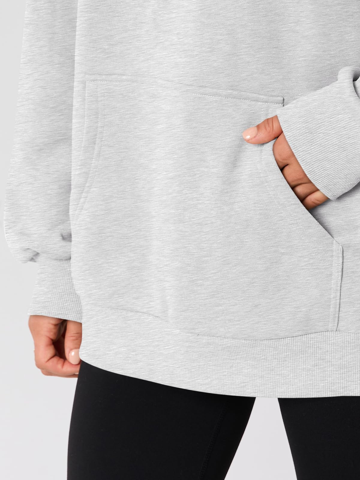 AUTOMET Womens Oversized Hoodies Trendy Pullover Sweatshirts Grey M
