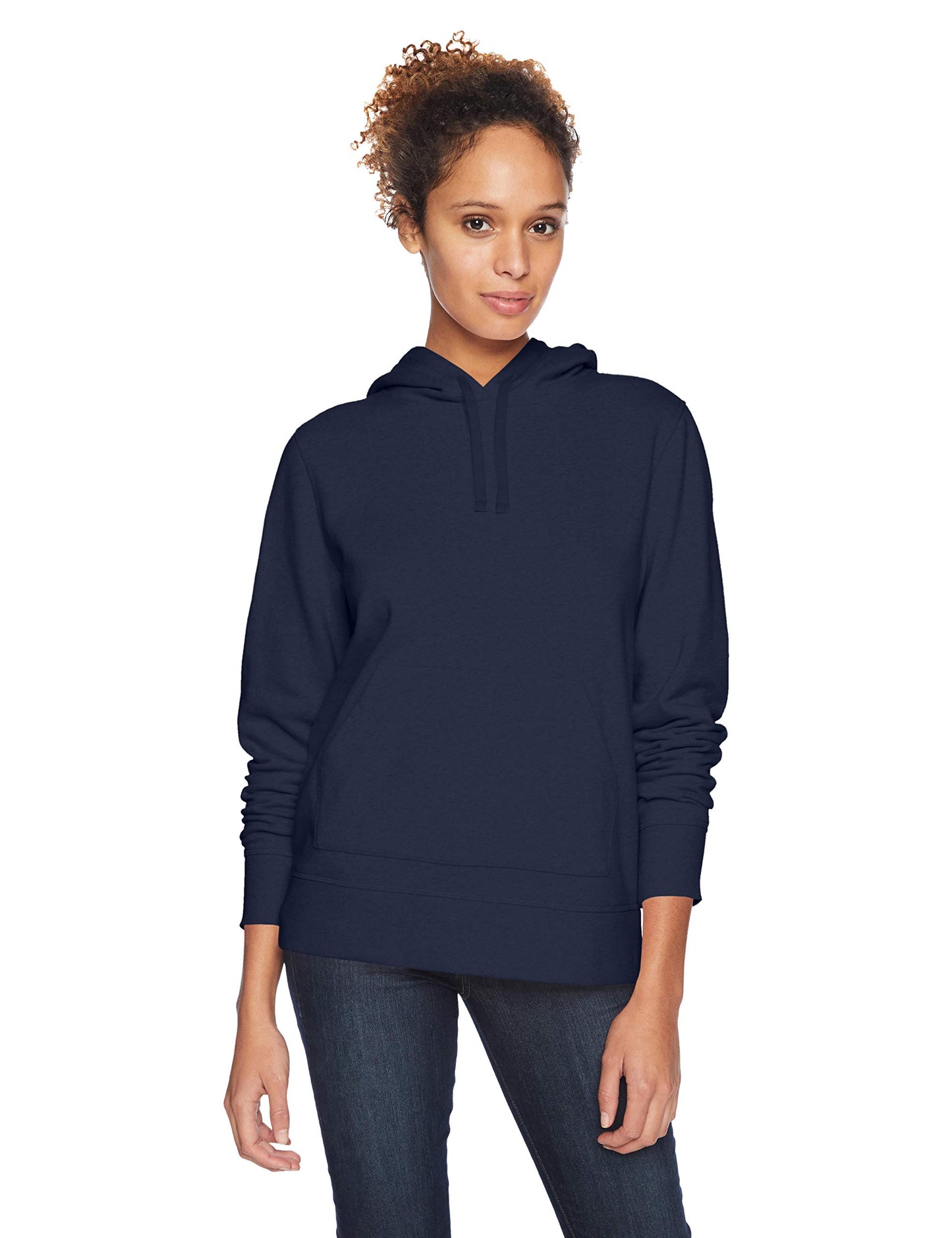 Amazon Essentials Women's Regular-Fit Brushed Back Fleece Pullover Hoodie (Available in Plus Size), Navy, Medium