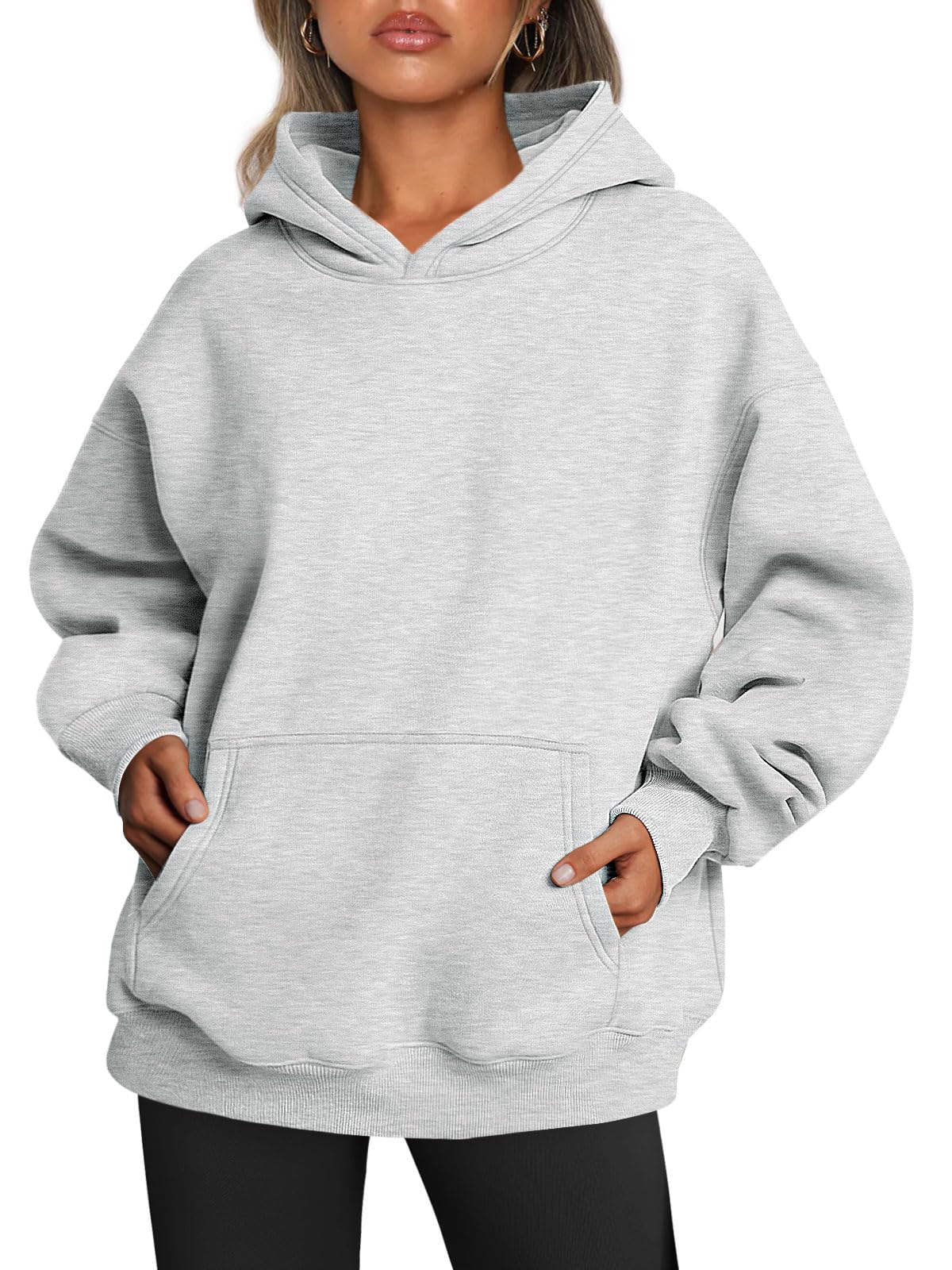 Trendy Queen Women Oversized Hoodies Fall Outfits Grey M