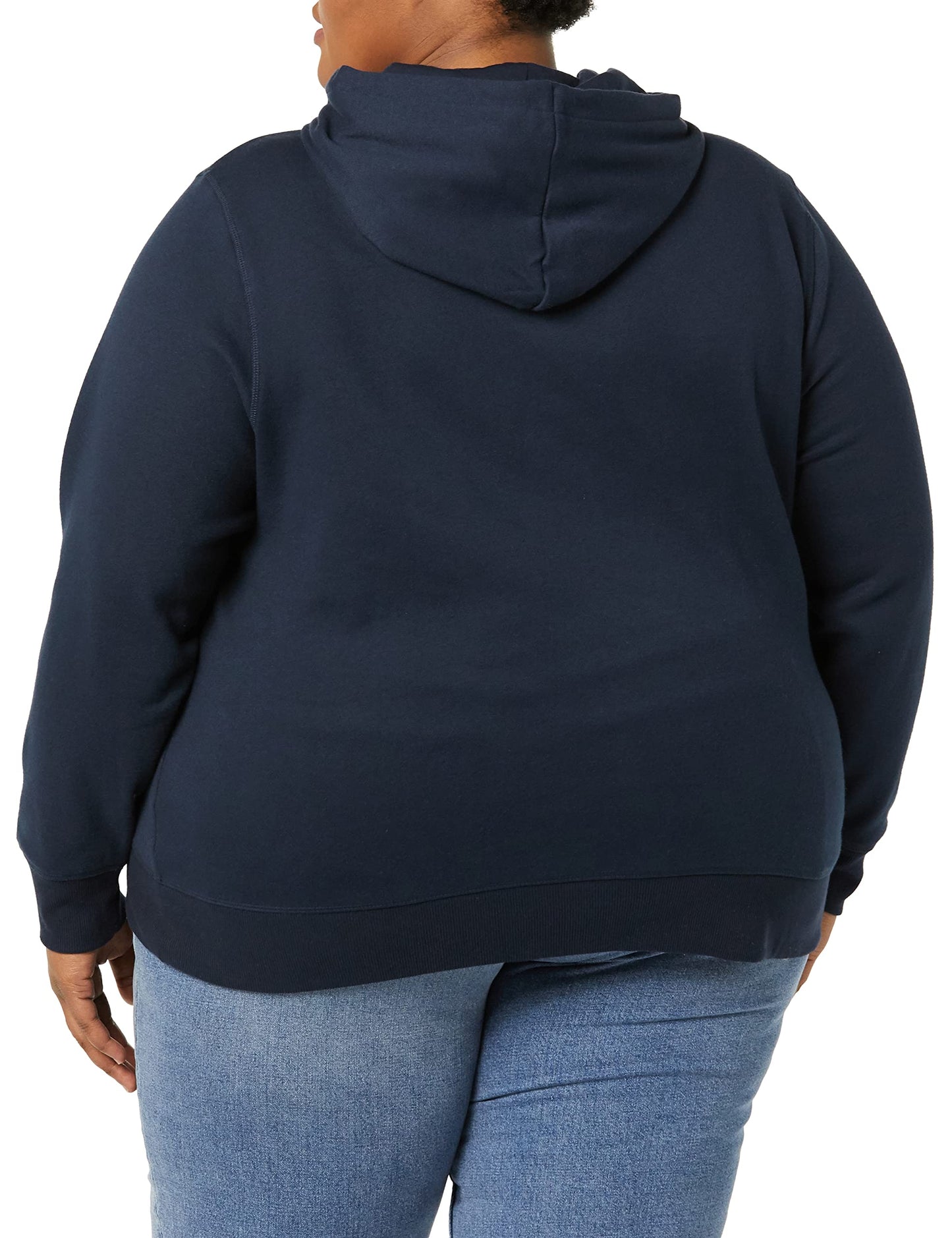 Amazon Essentials Women's Regular-Fit Brushed Back Fleece Pullover Hoodie (Available in Plus Size), Navy, Medium