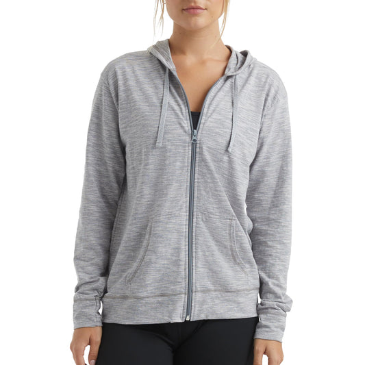 Hanes Womens Slub Knit Full-zip Hoodie, Textured Cotton Zip-up T-shirt For, Dada Gray Pe Heather, Large US
