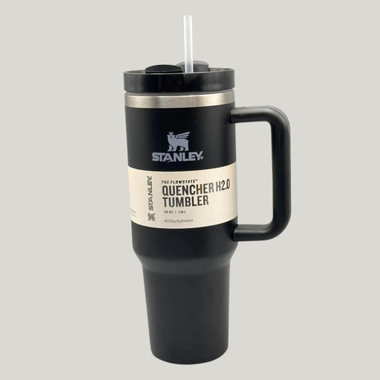 Black Stanley Quencher 40oz Stainless Steel Vacuum Insulated Tumbler with Handle & Straw